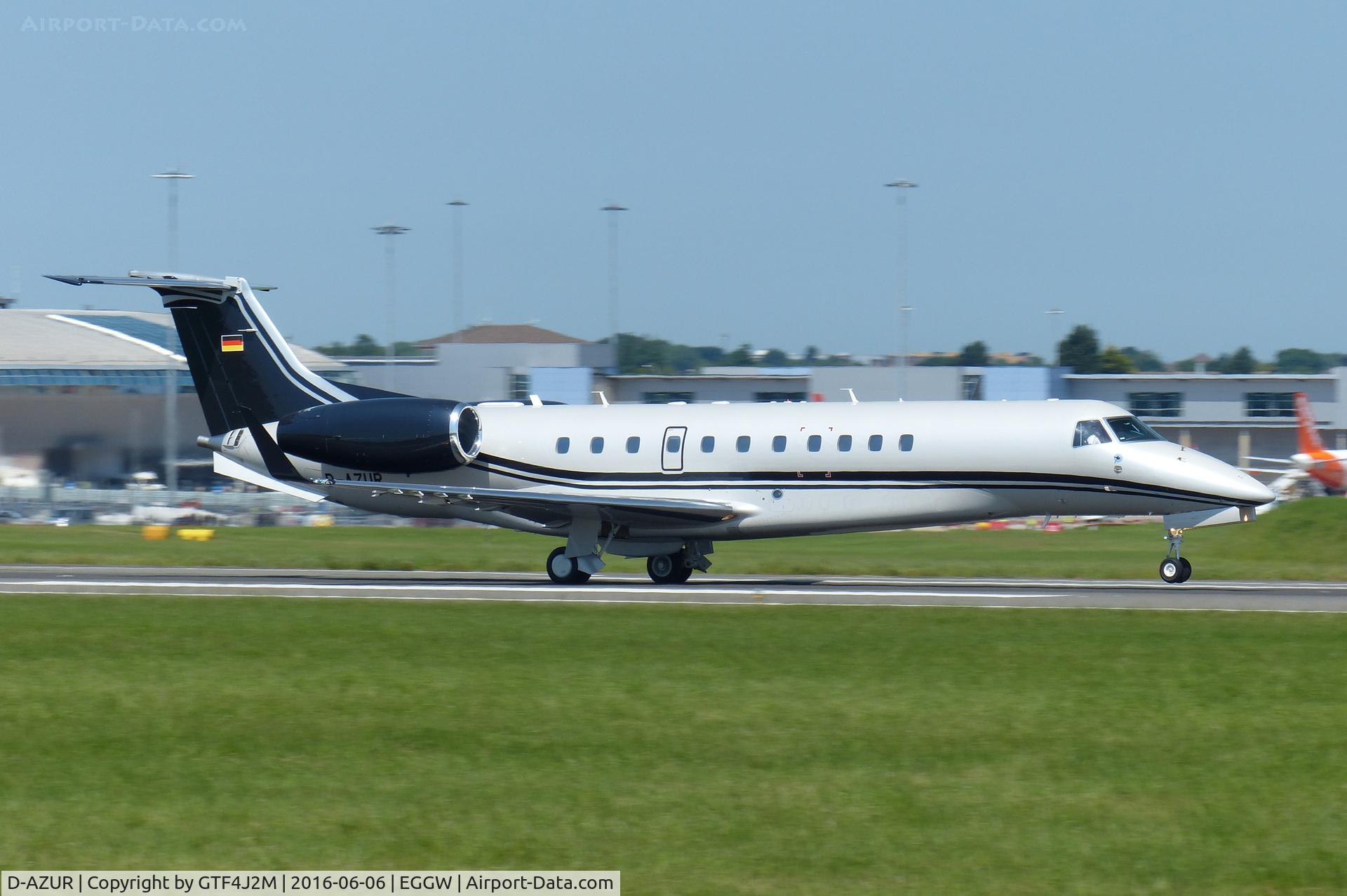 D-AZUR, 2016 Embraer EMB-135BJ Legacy 650 C/N 14501219, D-AZUR at Luton 6.6.16