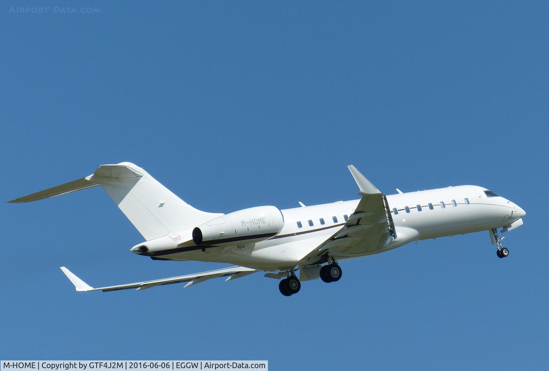 M-HOME, 2013 Bombardier Global 6000 (BD-700-1A10) C/N 9577, M-HOME at Luton 6.6.16