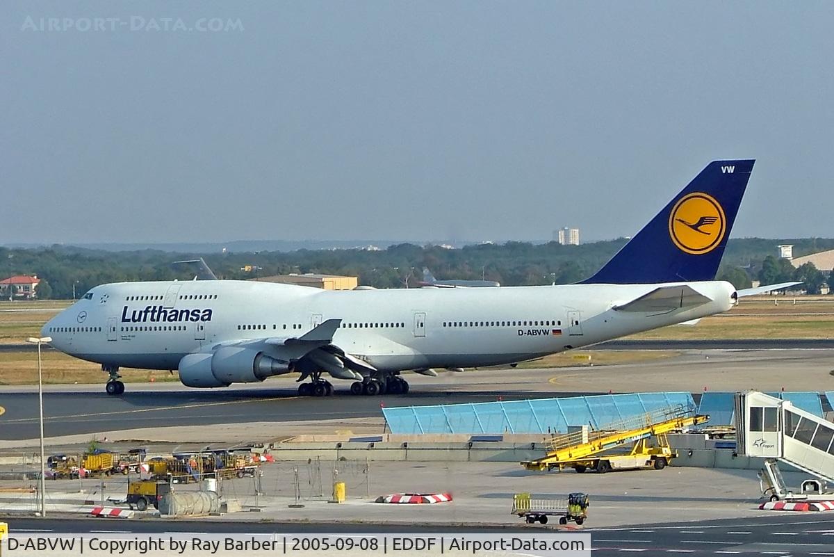 D-ABVW, 1999 Boeing 747-430 C/N 29493, Boeing 747-430 [29493] (Lufthansa) Frankfurt~D 08/09/2005