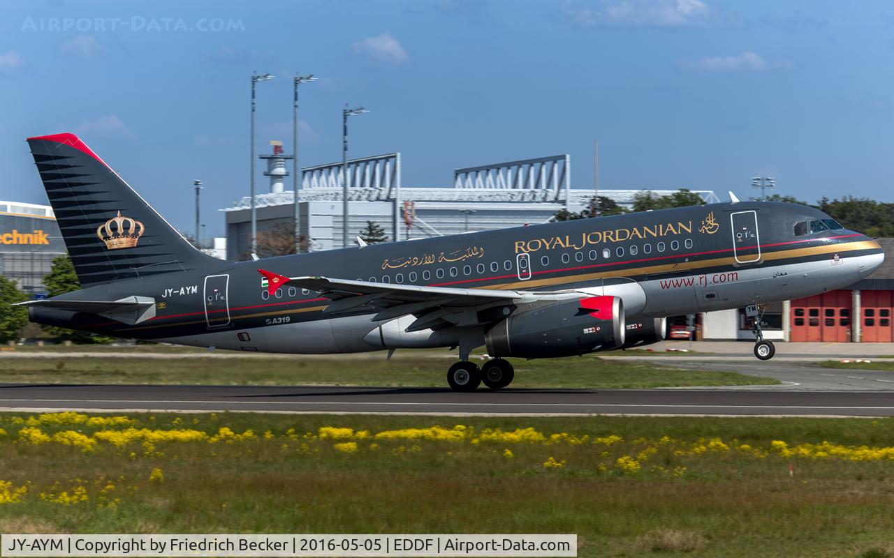 JY-AYM, 2008 Airbus A319-132 C/N 3685, departure via RW18W