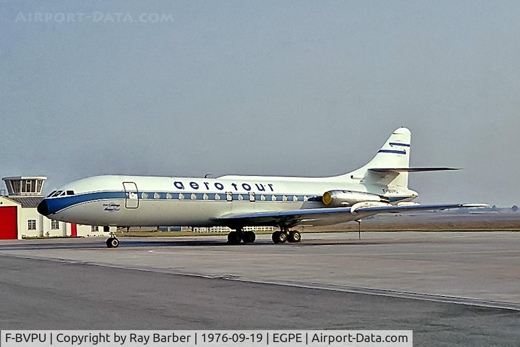 F-BVPU, 1965 Sud Aviation SE-210 Caravelle VI-N C/N 196, Sud Aviation SE.210 Caravelle 6N [196] Inverness~G 19/09/1976. From a slide.
