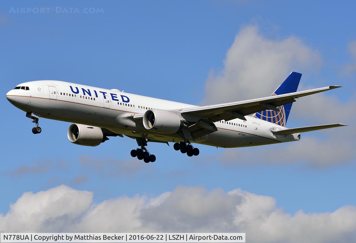 N778UA, 1996 Boeing 777-222 C/N 26940, N778UA