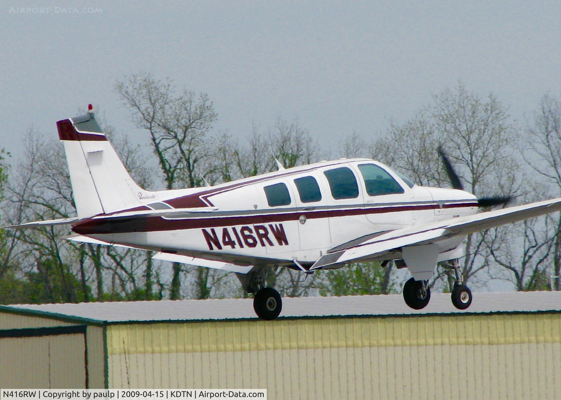 N416RW, 1984 Beech A36 Bonanza 36 C/N E-2133, At Downtown Shreveport.