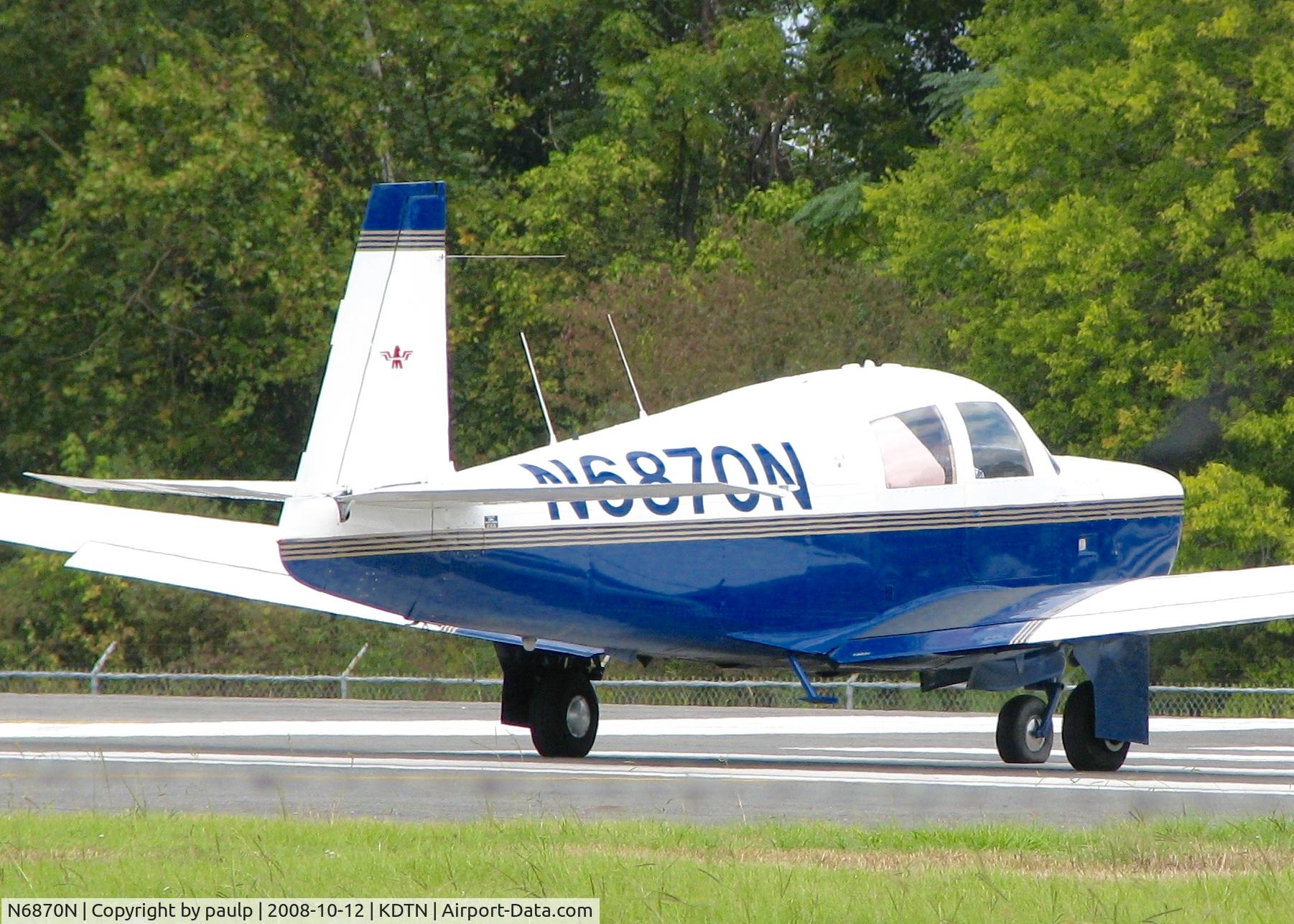N6870N, 1968 Mooney M20C Ranger C/N 680148, At Downtown Shreveport.