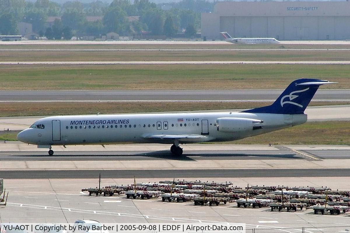 YU-AOT, 1991 Fokker 100 (F-28-0100) C/N 11350, Fokker F-100 [11350] (Montenegro Airlines) Frankfurt~D 08/09/2005