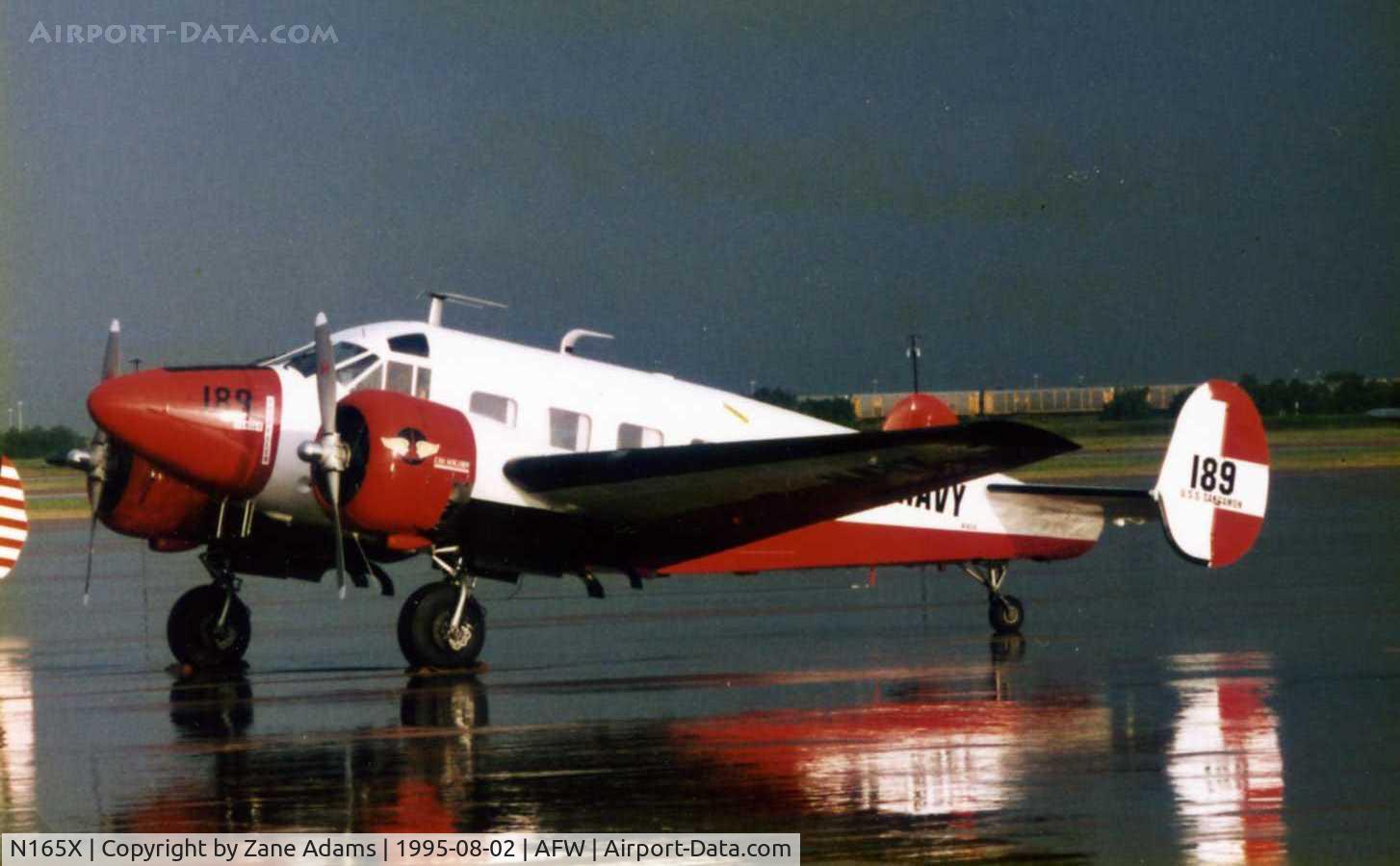 N165X, 1956 Beech E18S C/N BA-189, Freedom Flight Tour stop 1995