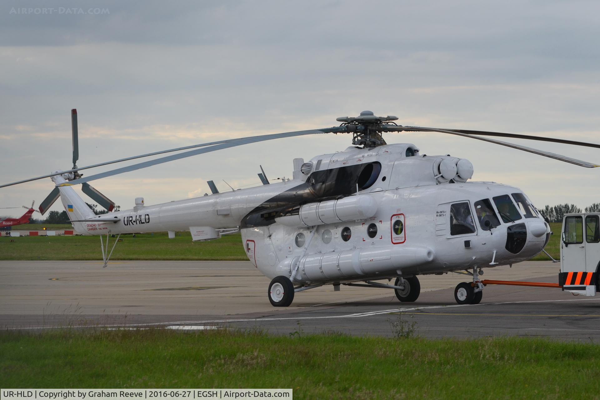 UR-HLD, Mil Mi-8MTB C/N 94915, An unusual visitor to Norwich under tow.