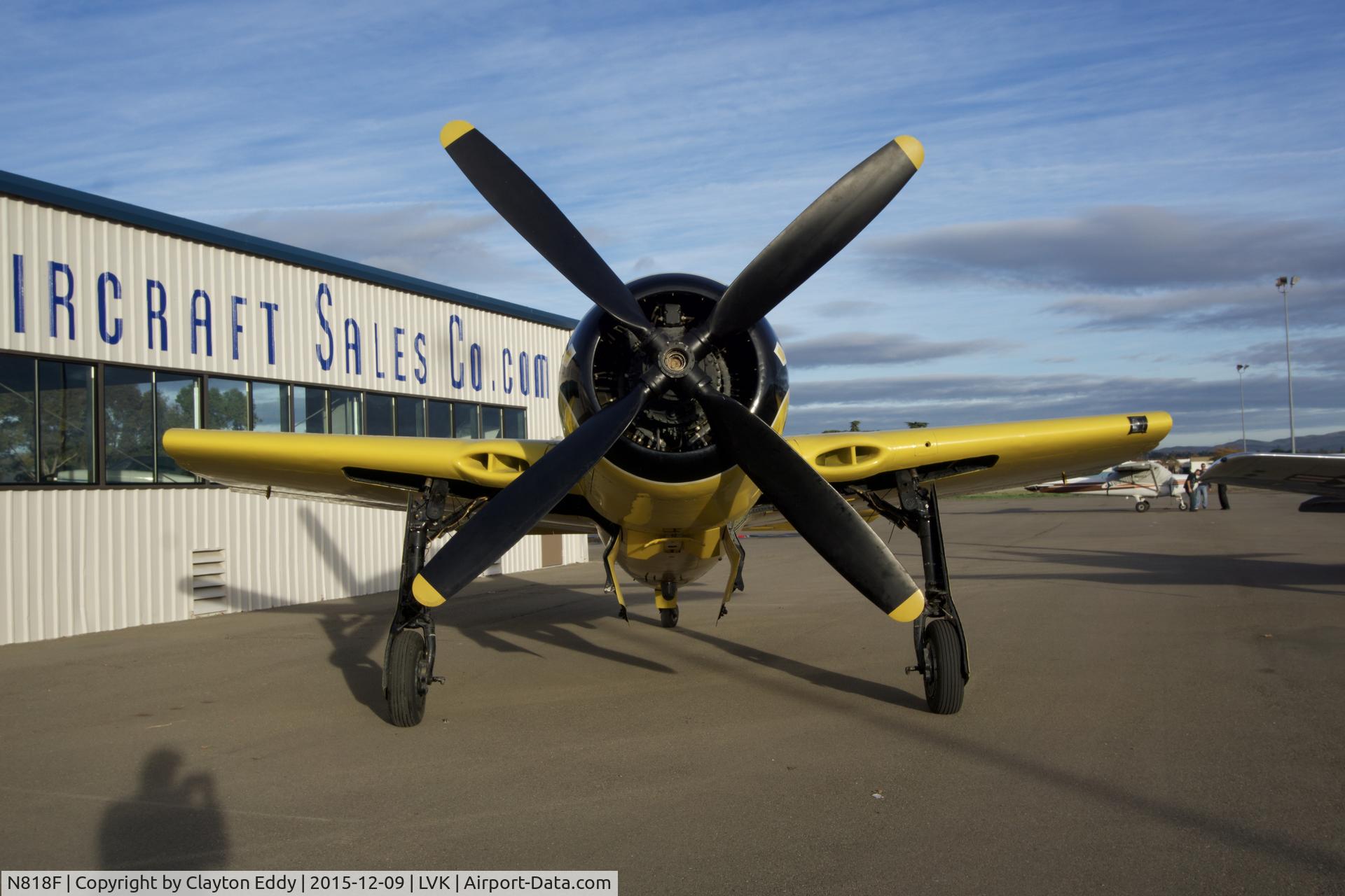 N818F, 1942 Grumman F8F-2 (G58) Bearcat C/N D.1053, Picture taken at Livermore Airport 2015.
