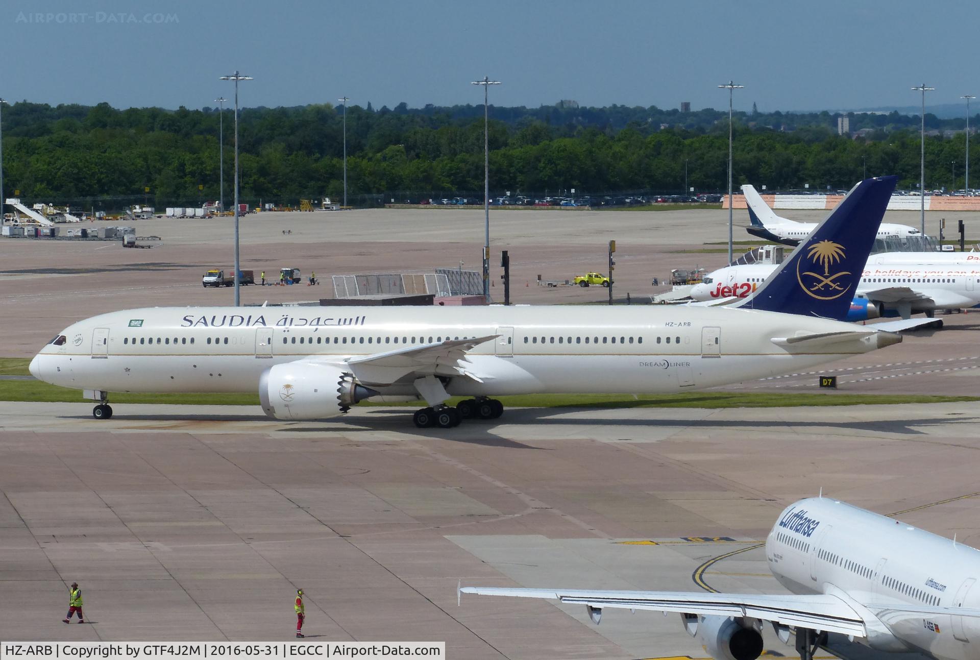 HZ-ARB, 2015 Boeing 787-9 Dreamliner C/N 41545, HZ-ARB at Manchester 31.5.16