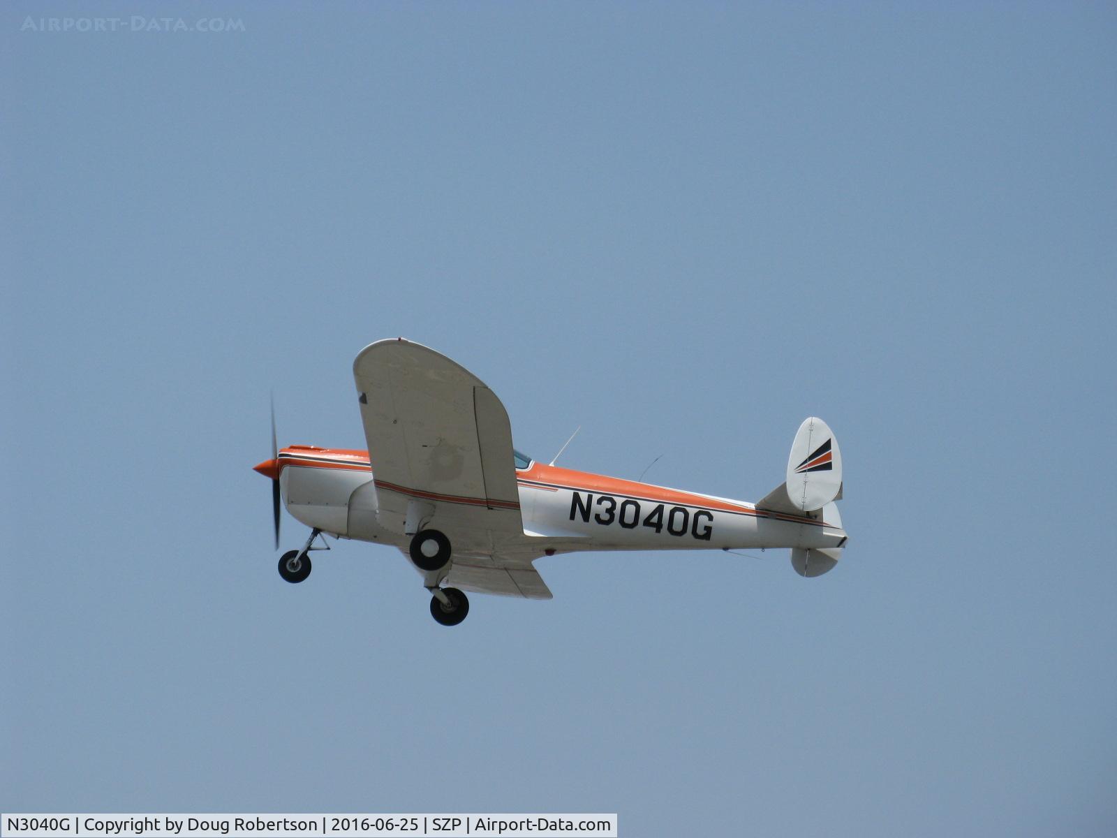 N3040G, 1961 Forney F-1A Aircoupe C/N 5740, 1961 Forney F-1A AIRCOUPE, Continental O-200 100 Hp upgrade by STC from original C90-12 of 90 Hp, takeoff climb Rwy 22