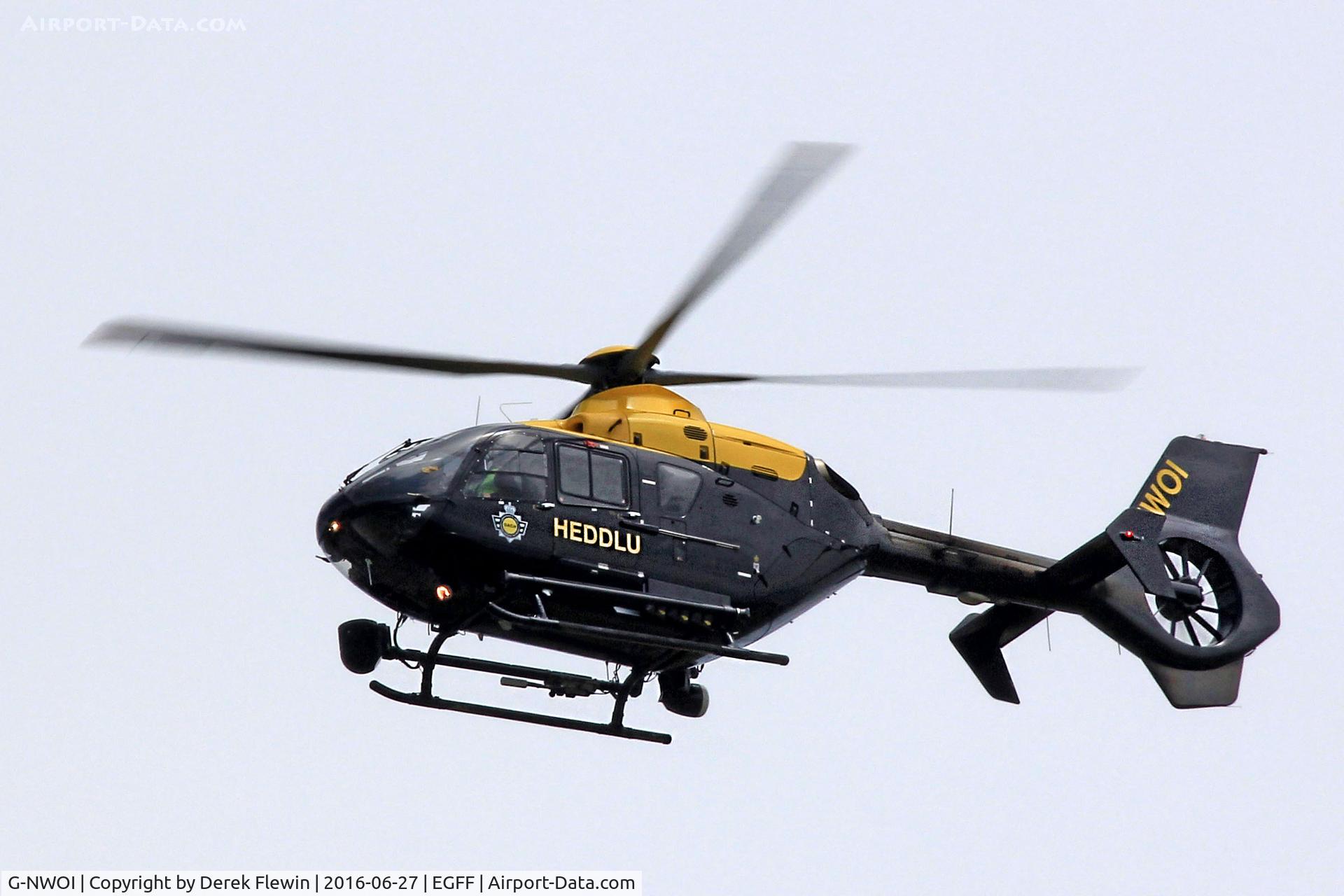 G-NWOI, 2010 Eurocopter EC-135P-2+ C/N 0887, EC-135P-2+, NPAS St Athan basedcall,  sign Police 32,previously D-HCBE, seen in the overhead.