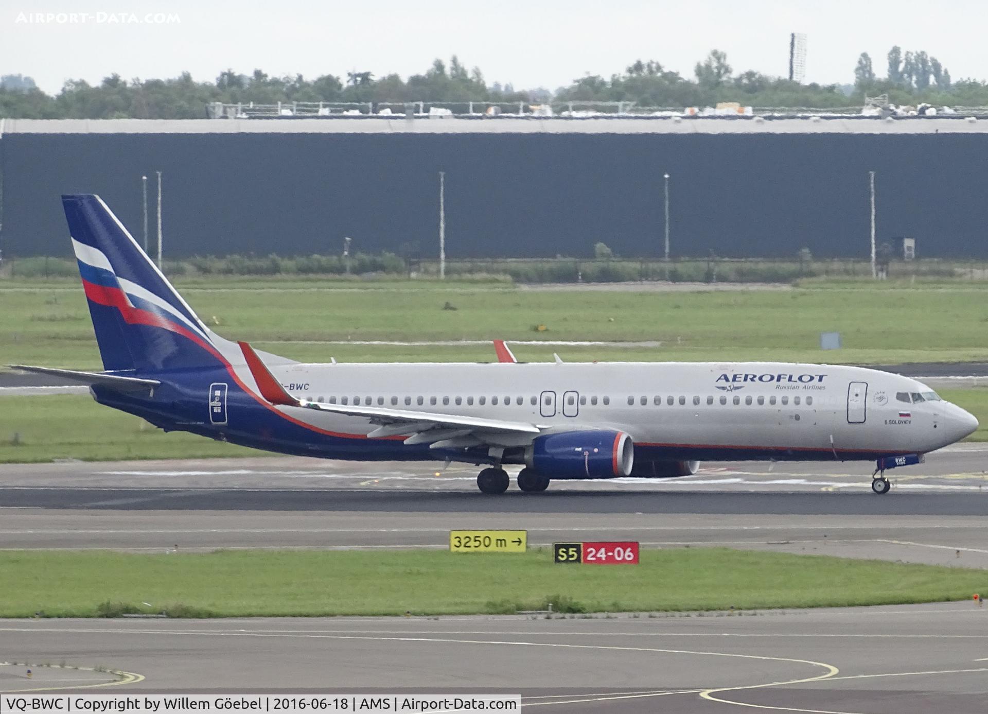 VQ-BWC, 2015 Boeing 737-8LJ C/N 41210, Taxi to the runway 24 for take off from Schiphol Airport