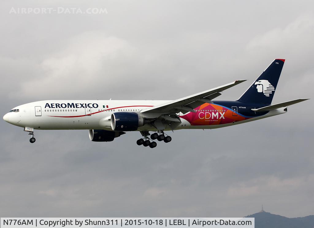 N776AM, 2001 Boeing 777-2Q8/ER C/N 28692, Landing rwy 25R with additional CDMX titles