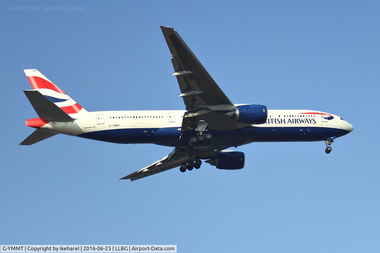 G-YMMT, 2009 Boeing 777-236/ER C/N 36518, Flight from London landing on runway 30.
