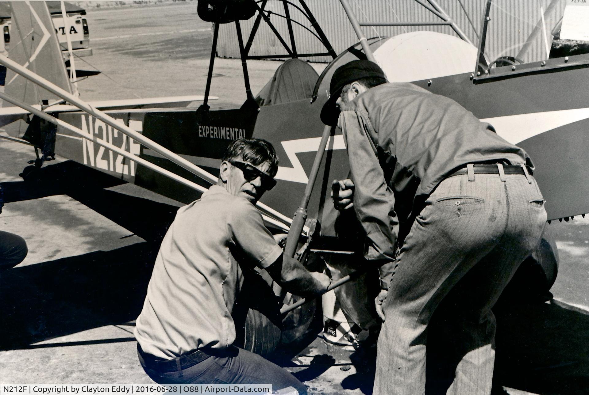 N212F, Woody Pusher Experimental C/N 1, Woody Pusher at the old Rio Vista Airport O88. 1970's