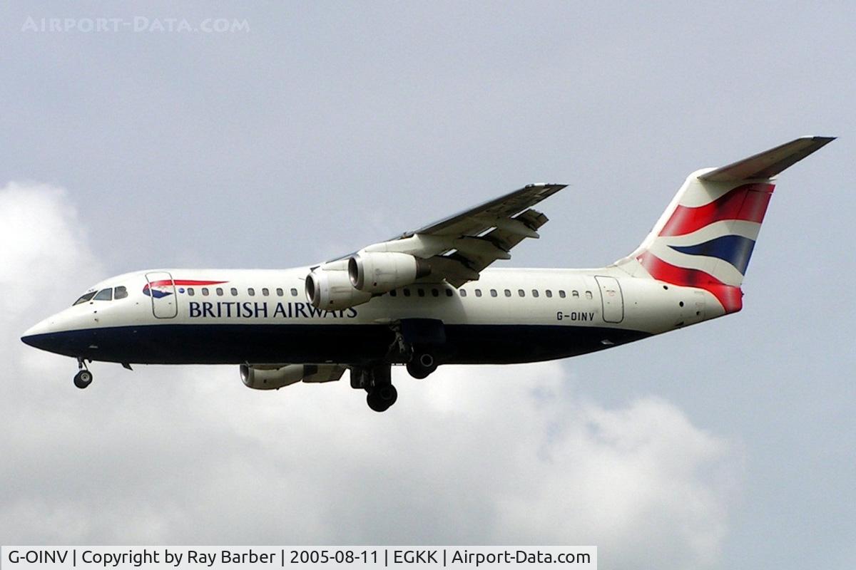 G-OINV, 1990 British Aerospace BAe.146-300 C/N E3171, BAe 146-300 [E3171] (British Airways CitiExpress) Gatwick~G 11/08/2005