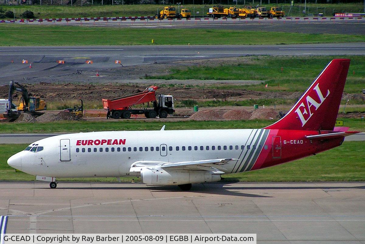 G-CEAD, 1975 Boeing 737-229 C/N 21137, Boeing 737-229 [21137] (EAL-European Aviation) Birmingham Int'l~G 09/08/2005