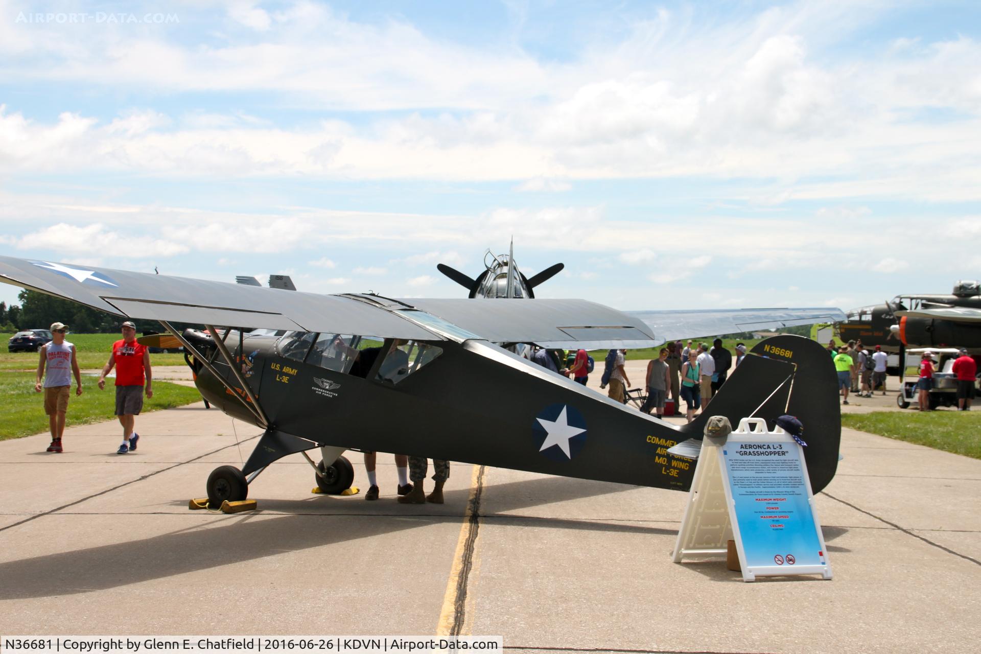 N36681, 1941 Aeronca 65-TAC C/N C1121TA, At the Quad Cities Air Show