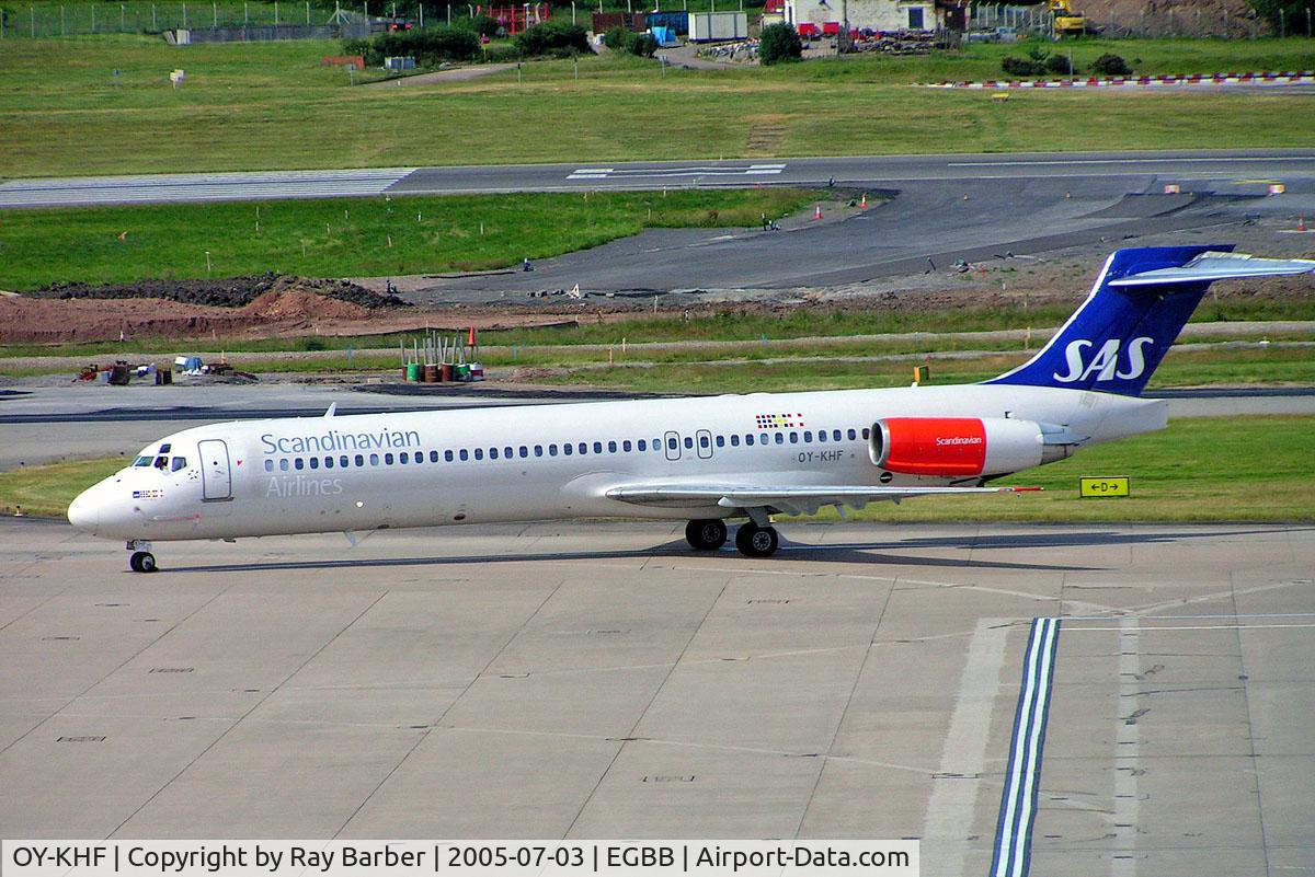 OY-KHF, 1988 McDonnell Douglas MD-87 (DC-9-87) C/N 49609, McDonnell Douglas DC-9-87 [49609] (SAS Scandinavian Airlines) Birmingham Int'l~G 03/07/2005