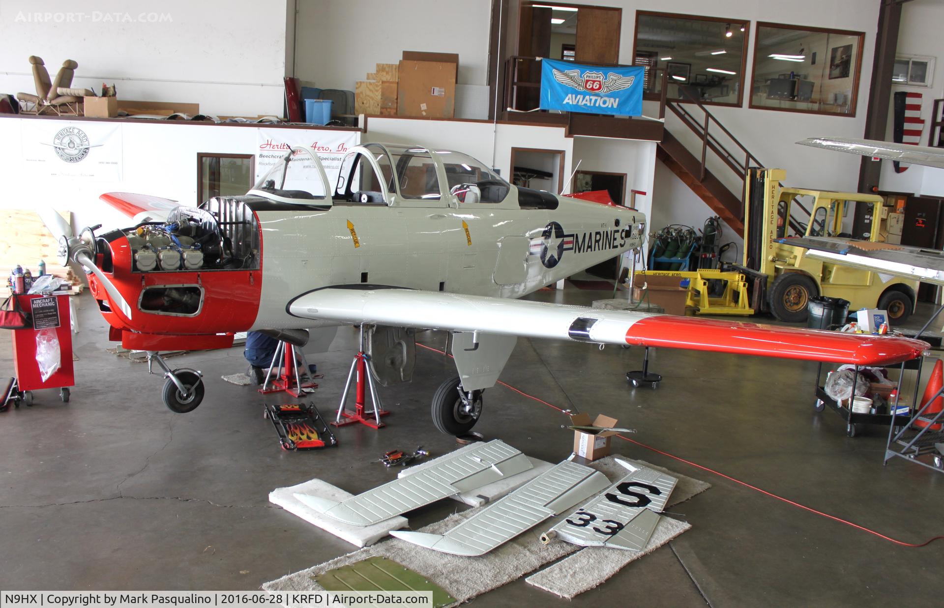 N9HX, 1955 Beech D-45 (T-34B) Mentor C/N BG-167, Beech T-34B