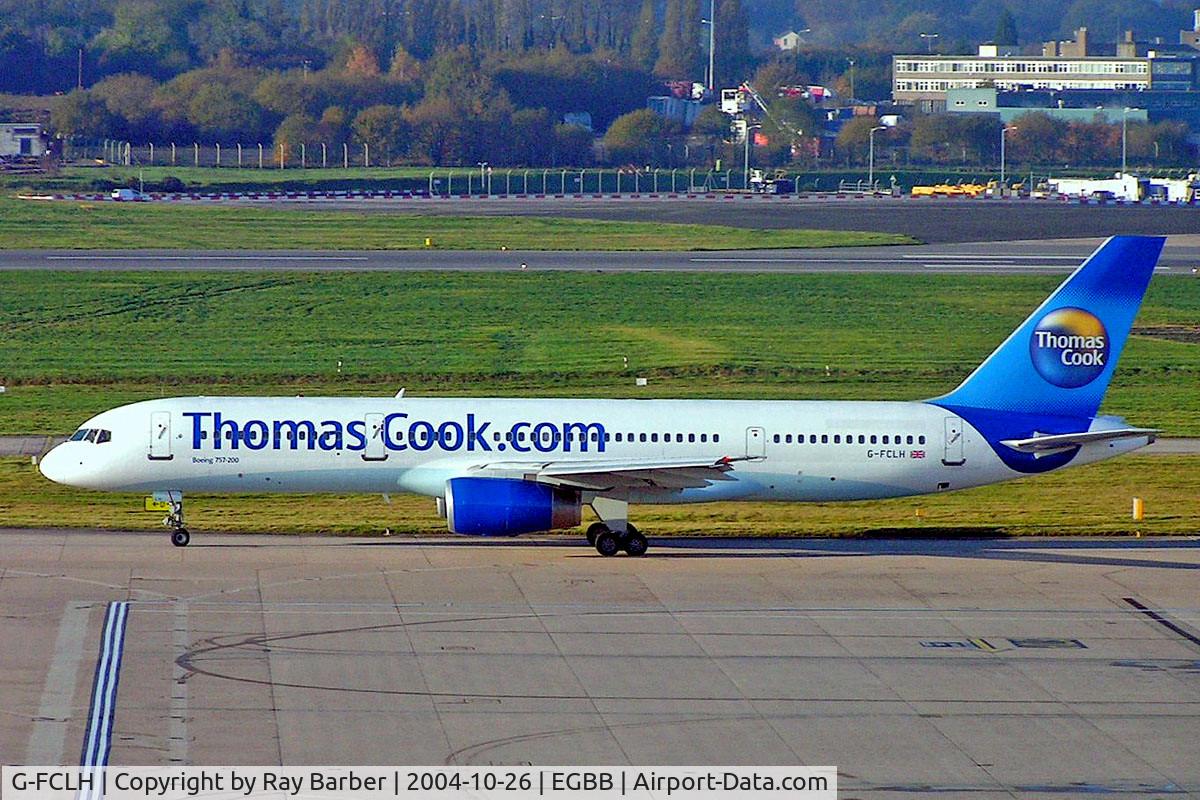 G-FCLH, 1995 Boeing 757-28A C/N 26274, G-FLCH   Boeing 757-28A [26274] (Thomas Cook Airlines) Birmingham Int'l~G 26/10/2004