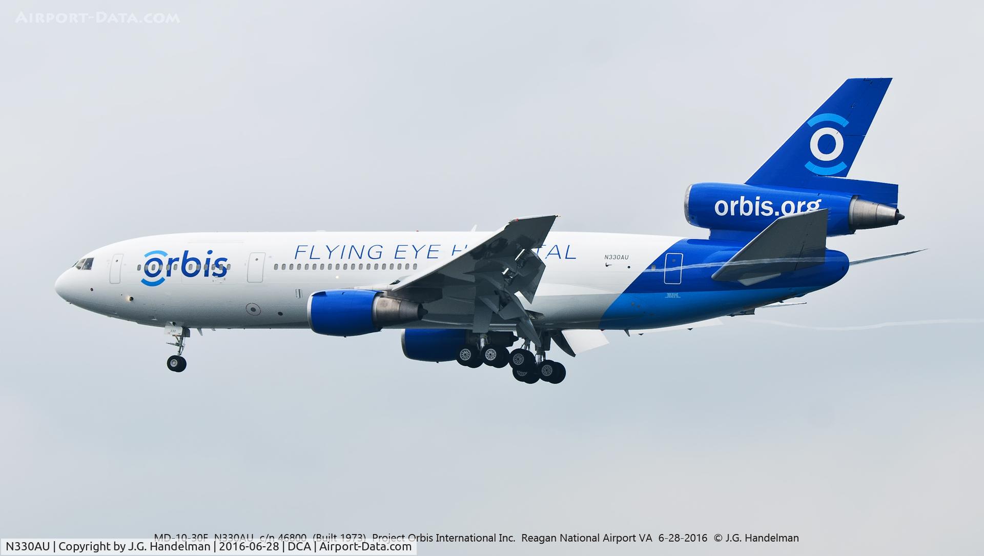 N330AU, 1973 McDonnell Douglas MD-10-30F C/N 46800, Orbis on final.