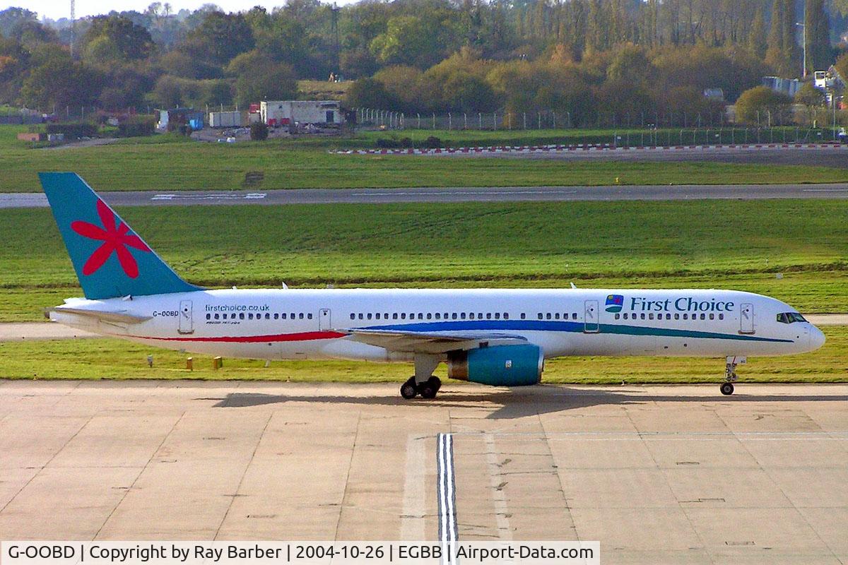 G-OOBD, 2003 Boeing 757-28A C/N 33099, Boeing 757-28A [33099] (First Choice Airways) Birmingham Int'l~G 26/10/2004