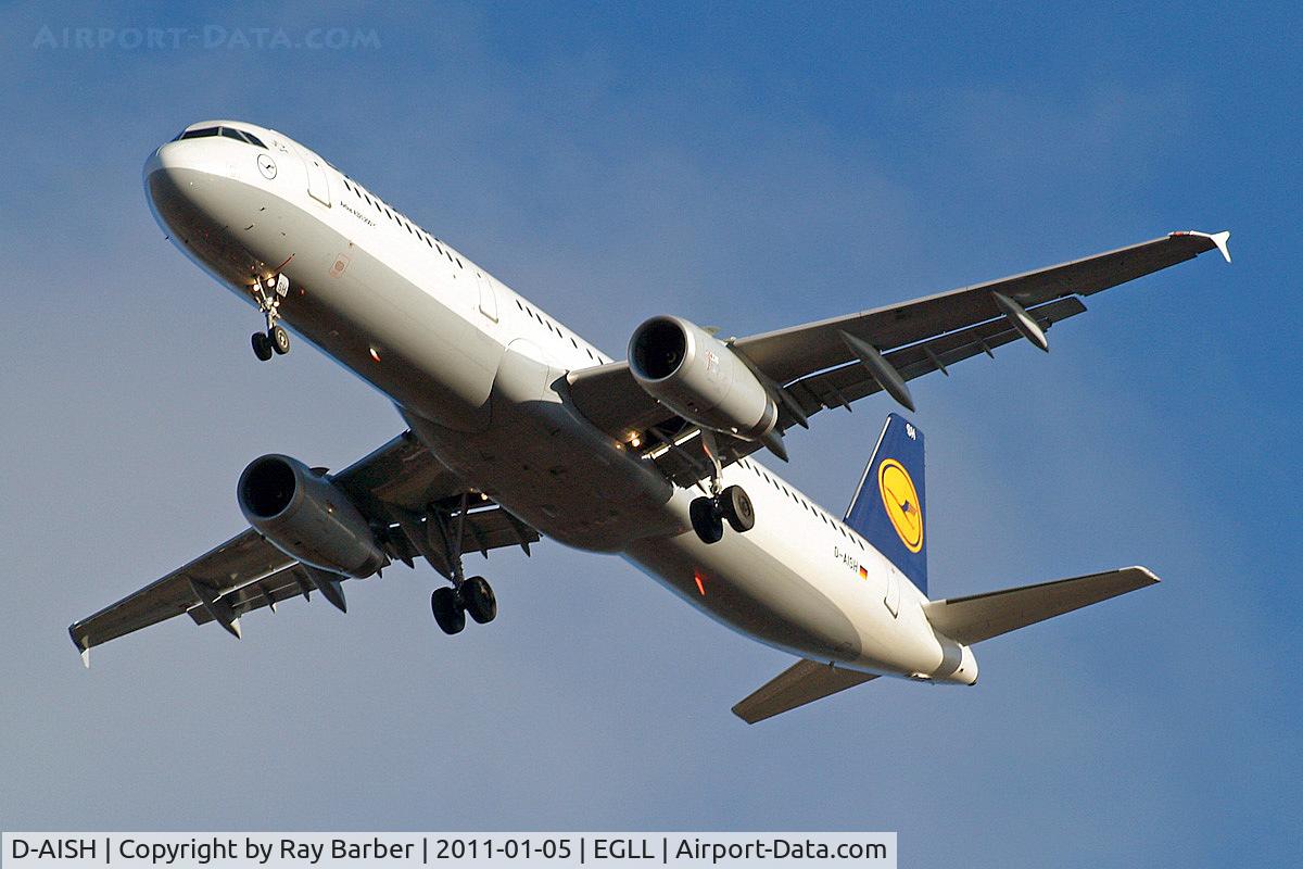D-AISH, 2007 Airbus A321-231 C/N 3265, Airbus A321-231 [3265] (Lufthansa) Home~G 05/01/2011. On approach 27R.