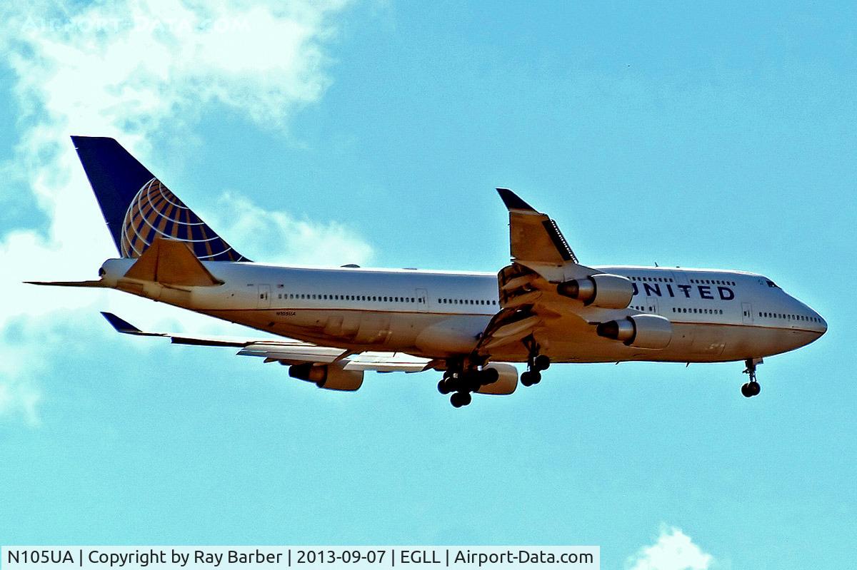 N105UA, 1994 Boeing 747-451 C/N 26473, Boeing 747-451 [26473] (United Airlines) Home~G 07/09/2013. On approach 27L