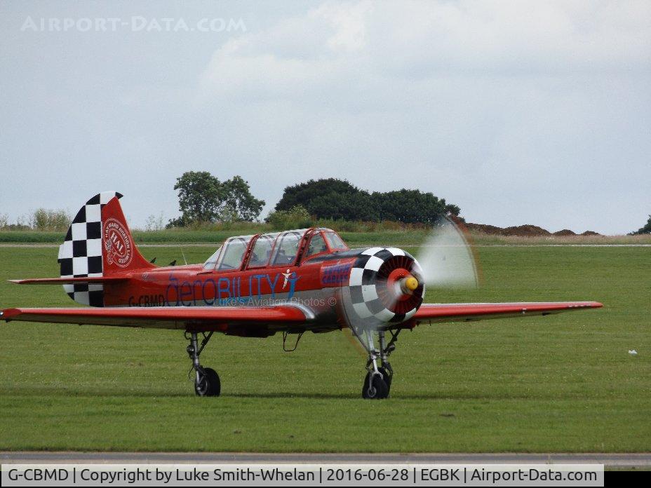G-CBMD, 1982 Bacau Yak-52 C/N 822710, Parking at Sywell Aerodrome.