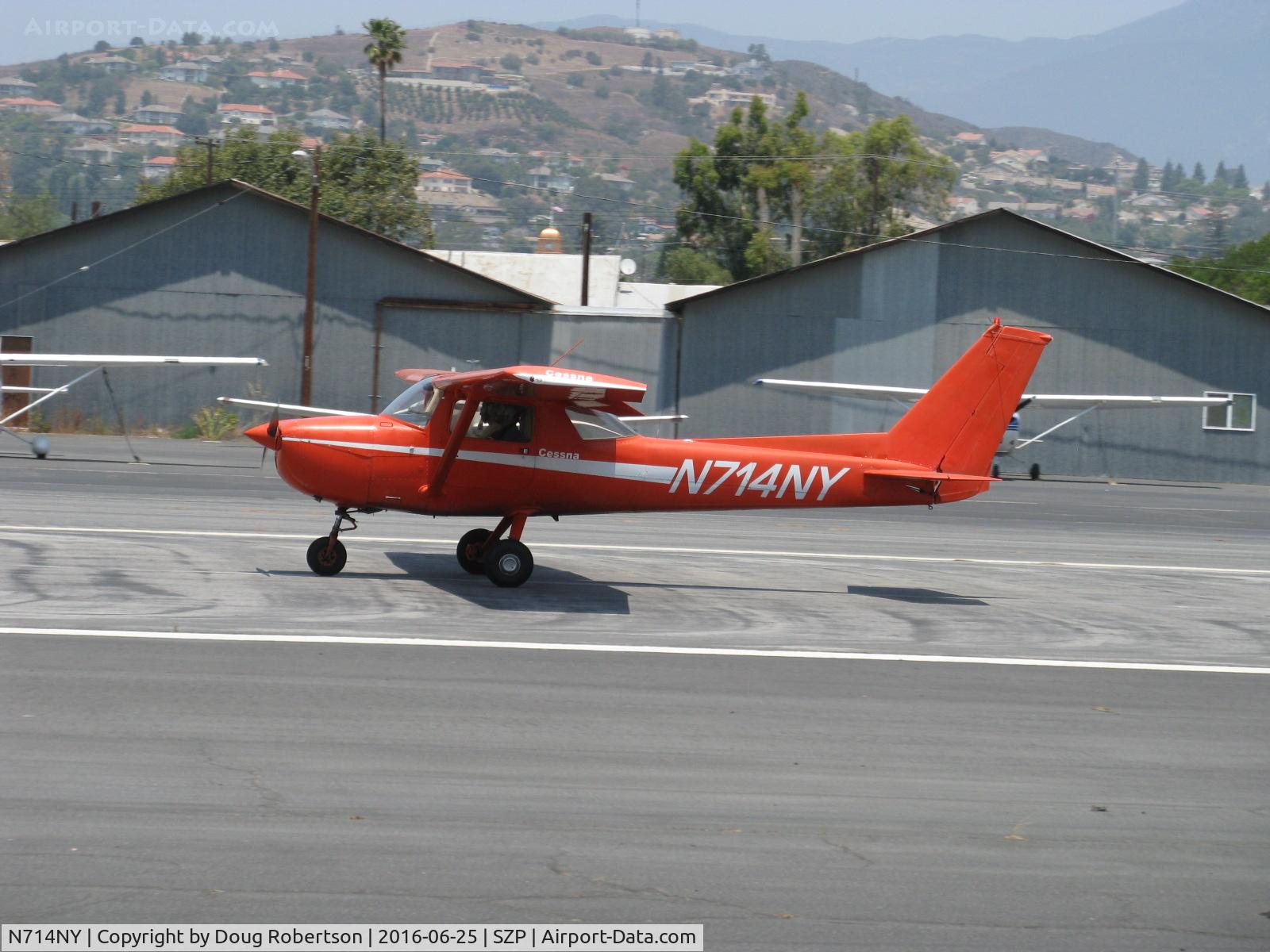 N714NY, 1977 Cessna 150M C/N 15079315, 1977 Cessna 150M, Continental O-200 100 Hp, landing roll Rwy 22