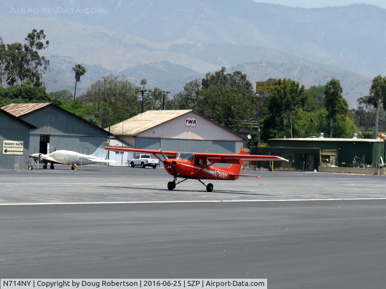 N714NY, 1977 Cessna 150M C/N 15079315, 1977 Cessna 150M, Continental O-200 100 Hp, landing roll Rwy 22