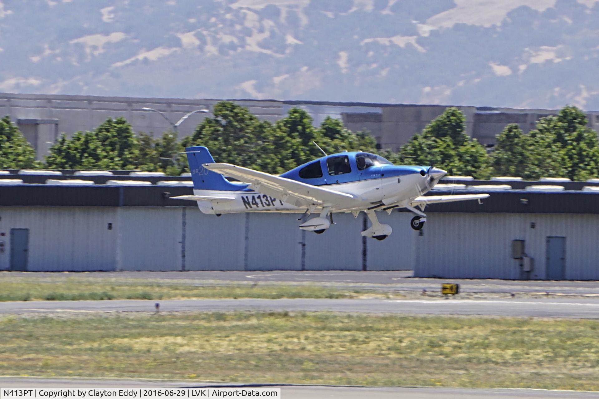 N413PT, Cirrus SR20 GTS C/N 2133, Cirrus departing Livermore Airport California. 2016.