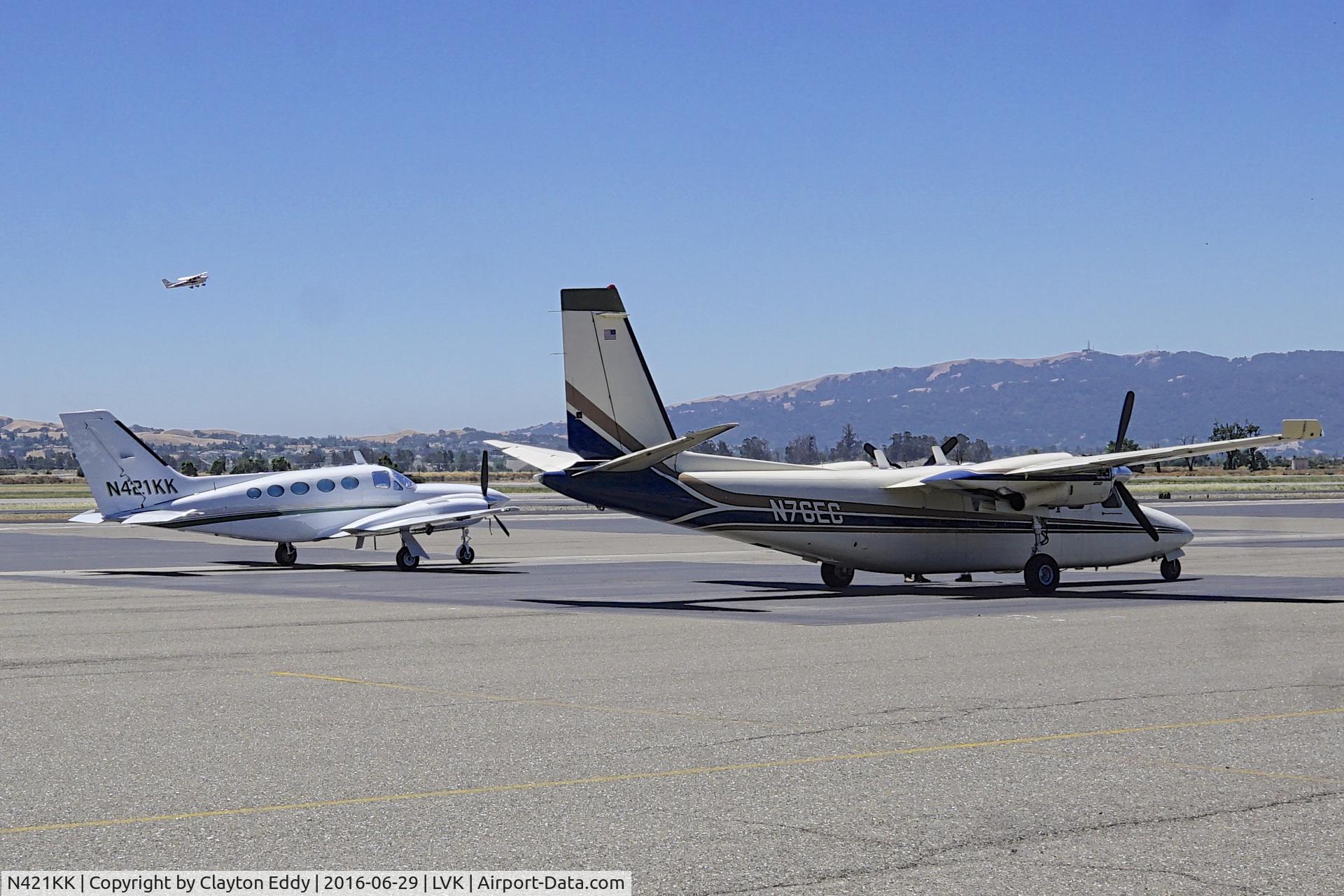 N421KK, Cessna 421C Golden Eagle C/N 421C0633, 421 parked on the ramp at Livermore Airport California. 2016.