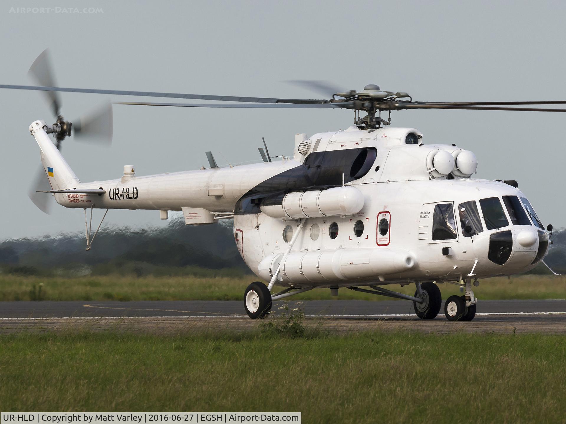 UR-HLD, Mil Mi-8MTB C/N 94915, Taxiing to the SaxonAir ramp...