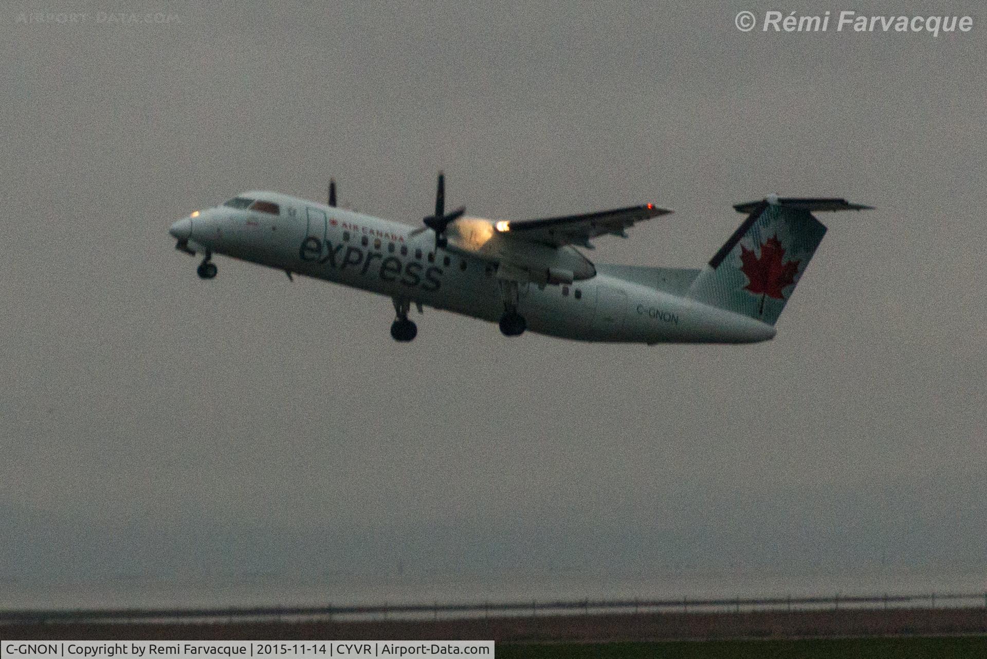 C-GNON, 1989 De Havilland Canada DHC-8-301 Dash 8 C/N 137, Easterly take-off from south runway