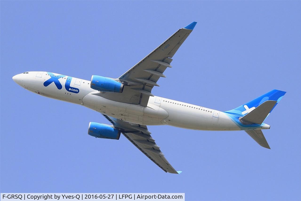 F-GRSQ, 2002 Airbus A330-243 C/N 501, Airbus A330-243, Take off rwy 27L, Roissy Charles De Gaulle airport (LFPG-CDG)