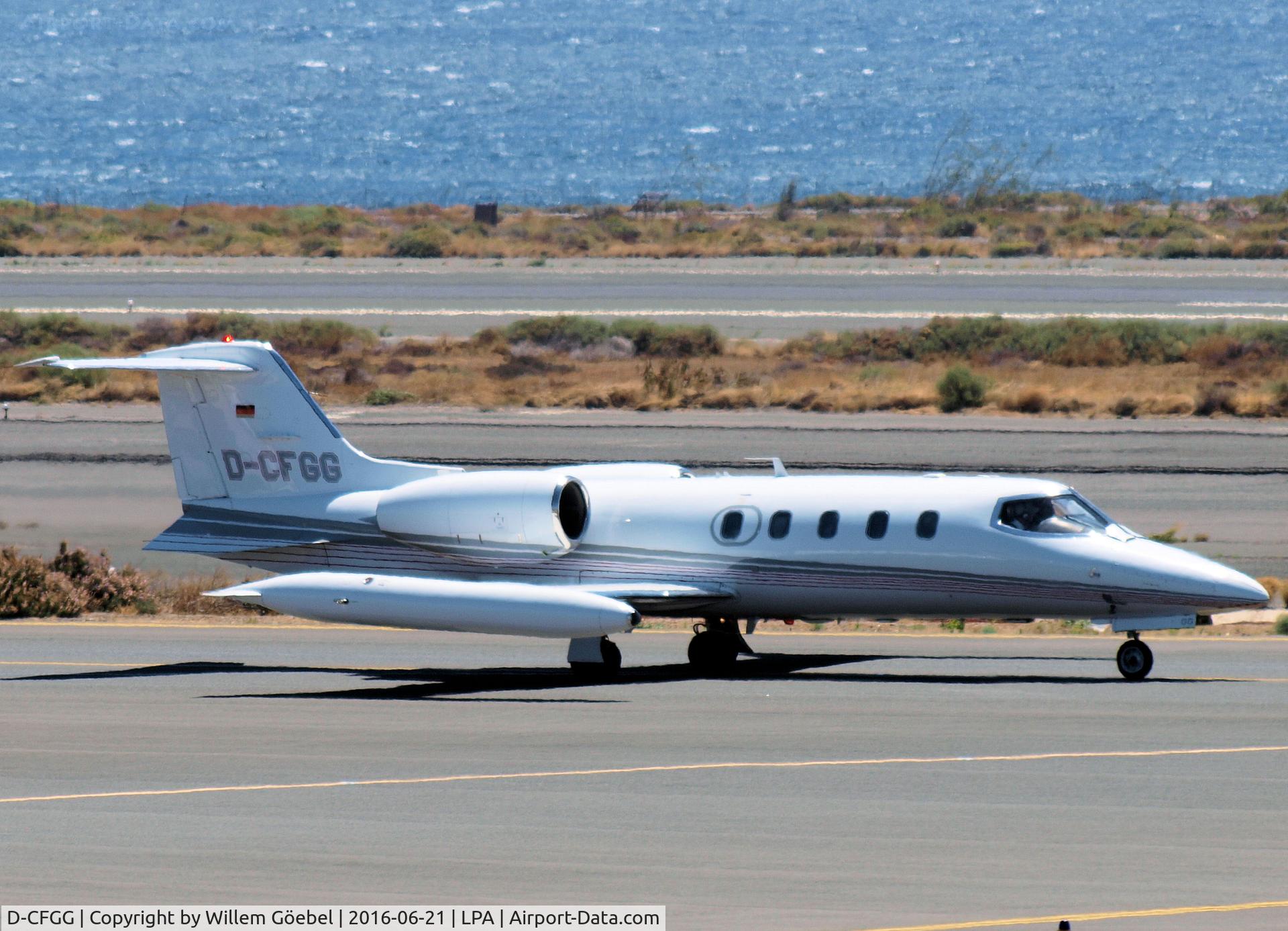 D-CFGG, 1981 Gates Learjet 36A C/N 36A-048, Taxi to the runway of Las Palmas Airport