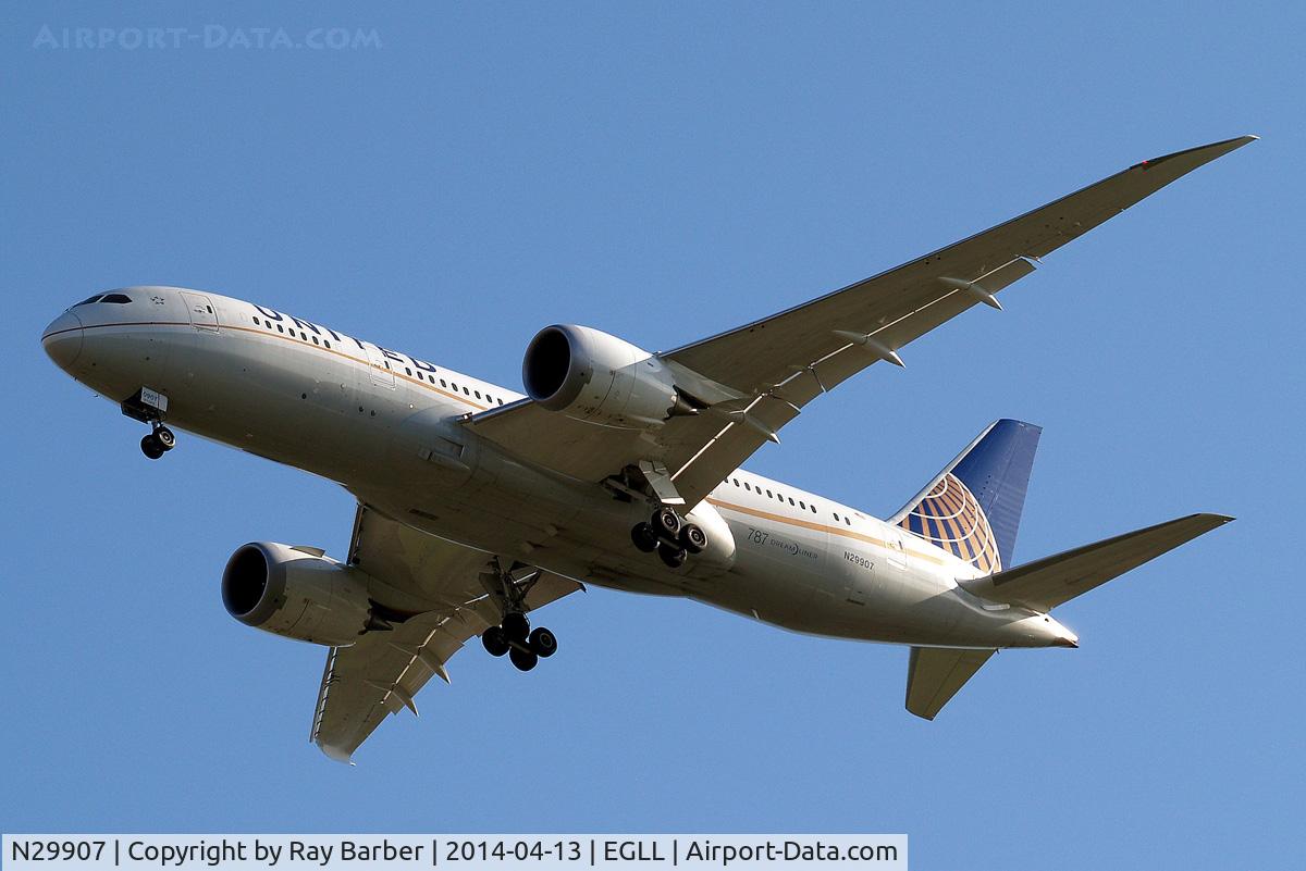 N29907, 2013 Boeing 787-8 Dreamliner C/N 34830, Boeing 787-8 Dreamliner [34830] (United Airlines) Home~G 13/04/2014. On approach 27R.