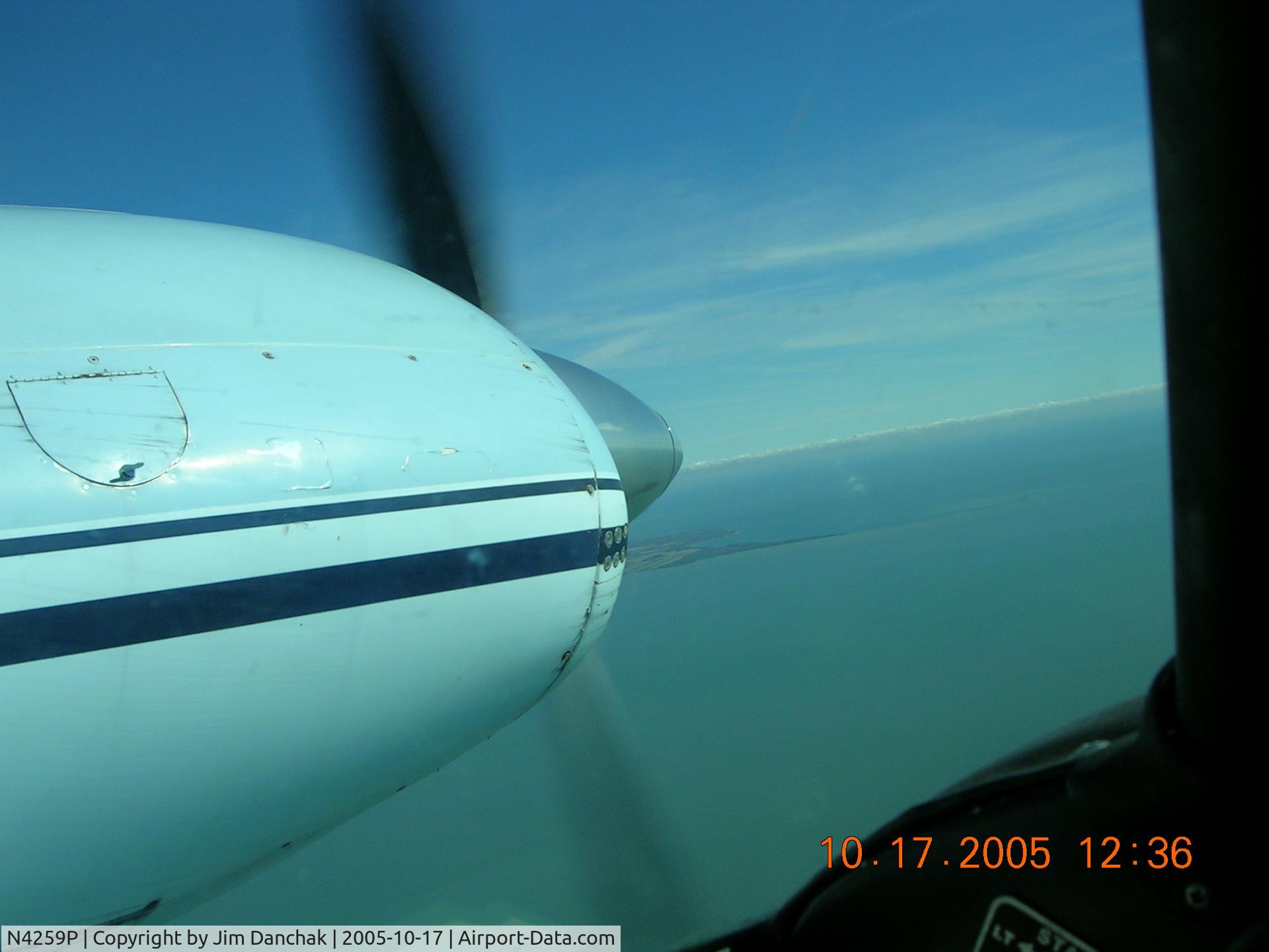 N4259P, 1959 Piper PA-23-160 Apache C/N 23-1758, Over The Bass Islands, Lake Erie