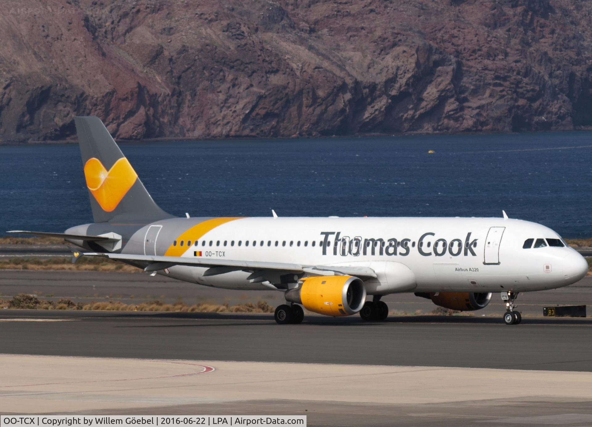OO-TCX, 2000 Airbus A320-212 C/N 1381, Taxi to the runway of Las Palmas Airport