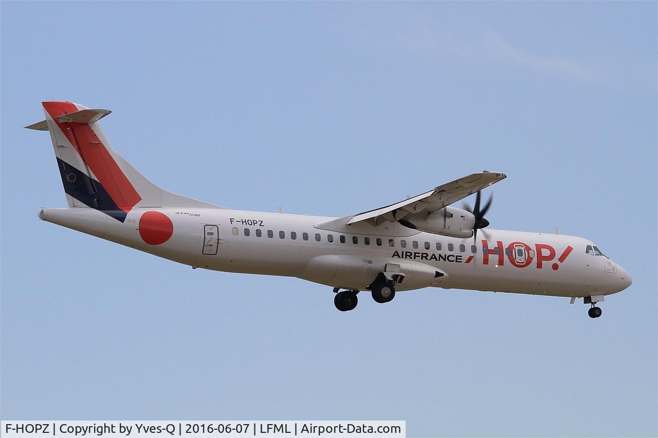 F-HOPZ, 2015 ATR 72-600 (72-212A) C/N 1265, ATR 72-600, Short approach Rwy 31R, Marseille-Provence Airport (LFML-MRS)
