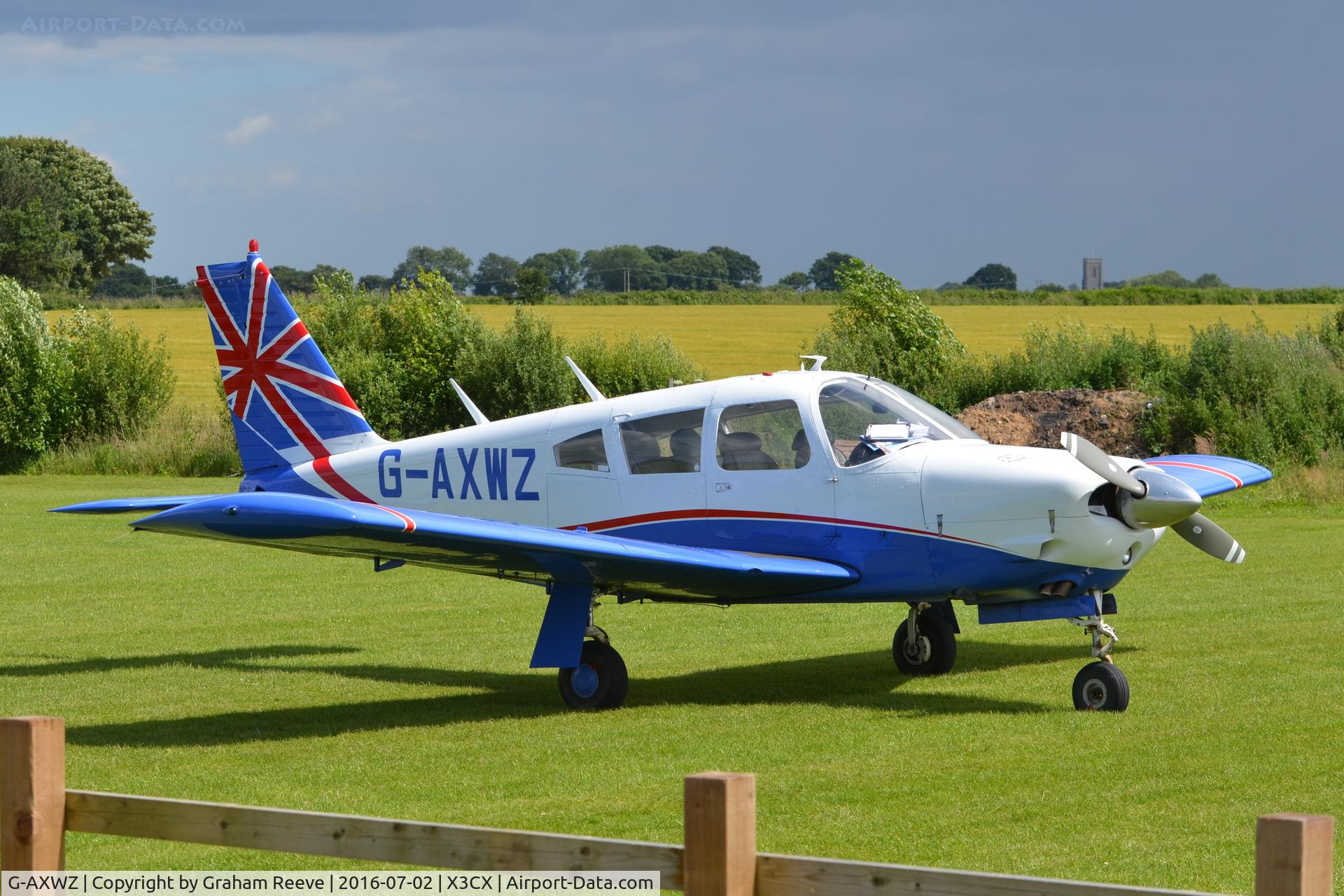 G-AXWZ, 1969 Piper PA-28R-200 Cherokee Arrow C/N 28R-35605, Parked at Northrepps.