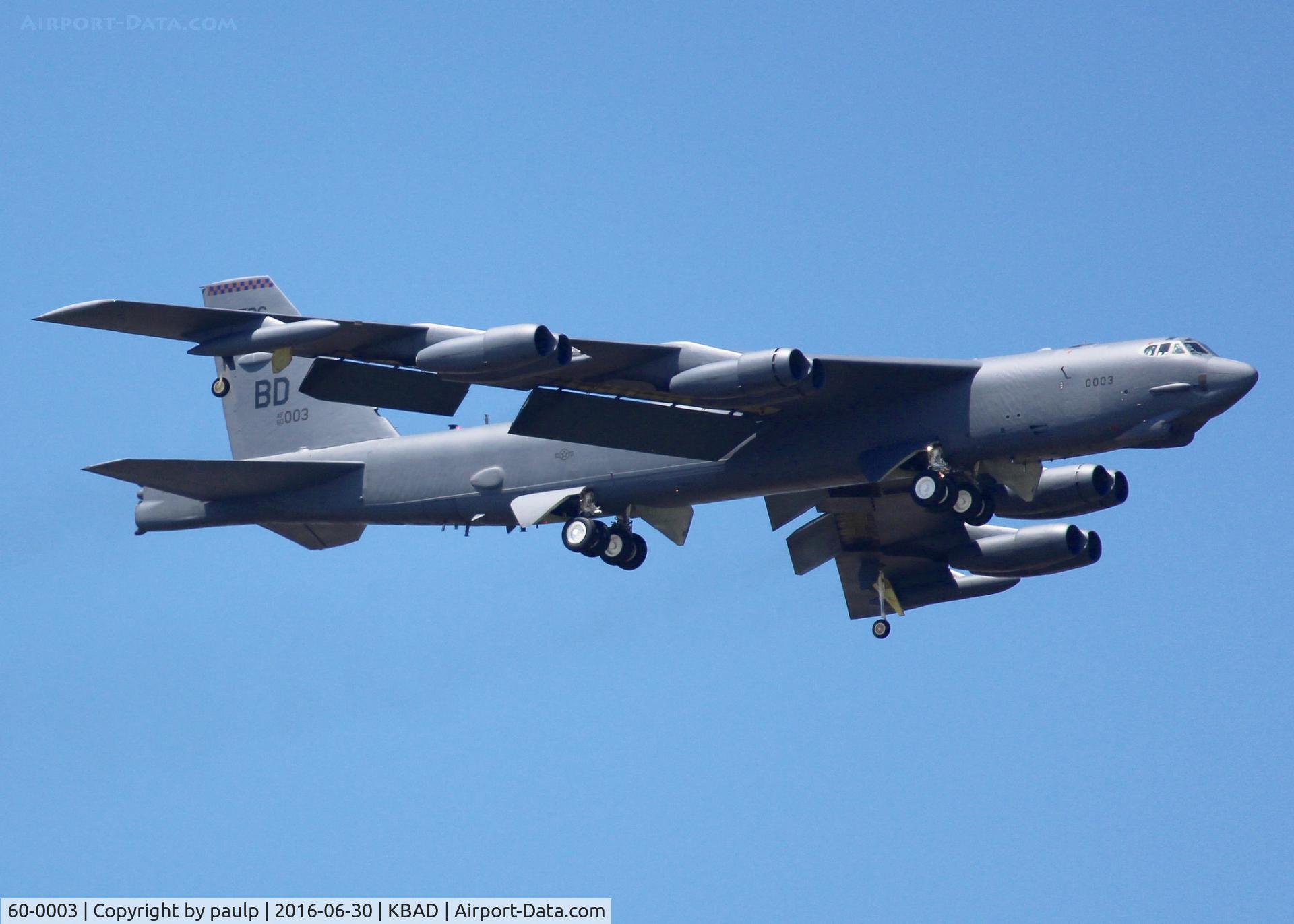 60-0003, 1960 Boeing B-52H Stratofortress C/N 464368, At Barksdale Air Force Base.