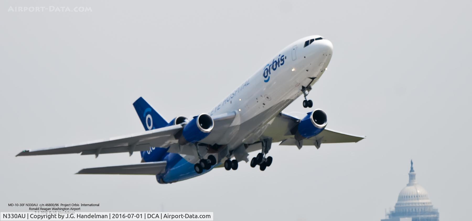 N330AU, 1973 McDonnell Douglas MD-10-30F C/N 46800, Orbis One Heavy on Capitol Take off.