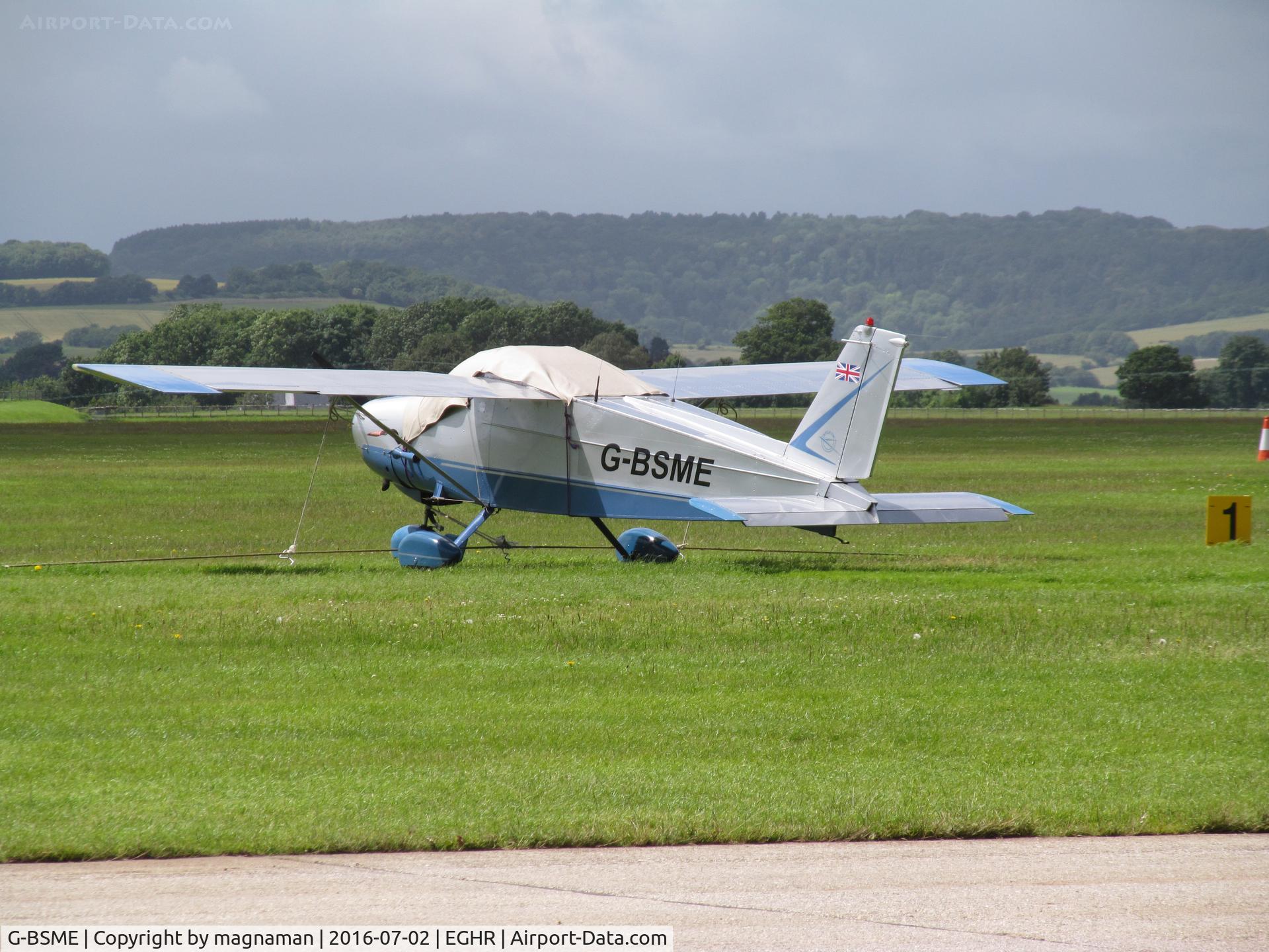 G-BSME, 1966 Bolkow Bo-208C Junior C/N 596, on grass at goodwood