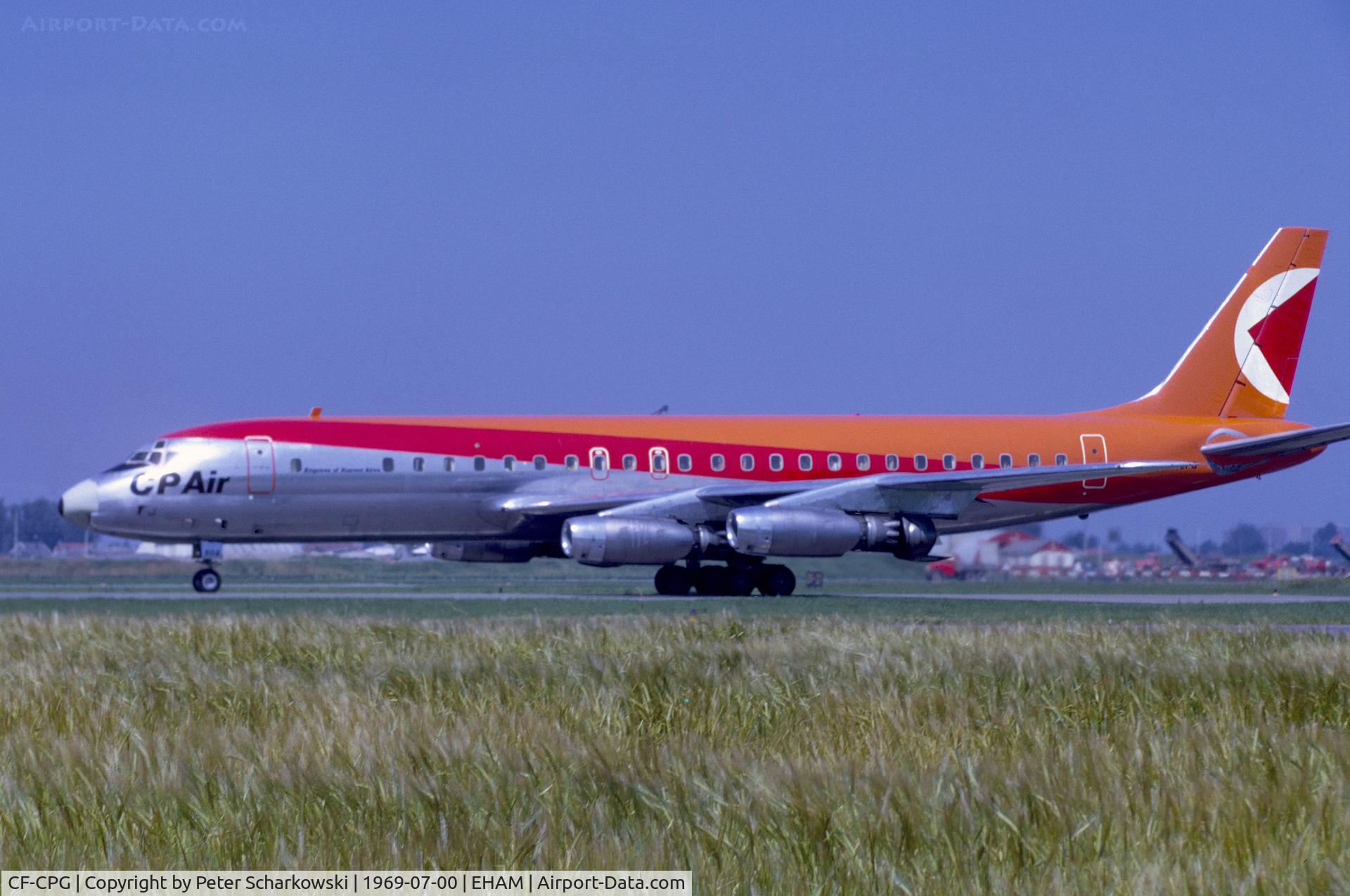 CF-CPG, 1961 Douglas DC-8-43 C/N 45623, July 1969 in Amsterdam