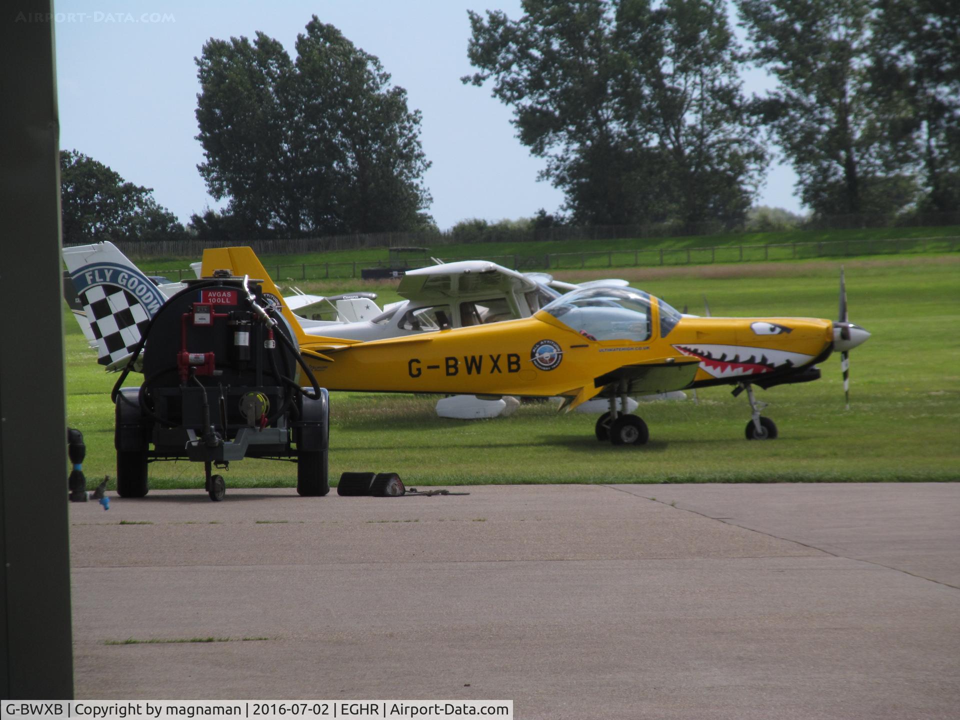 G-BWXB, 1996 Slingsby T-67M-260 Firefly C/N 2237, blowy day to goodwood