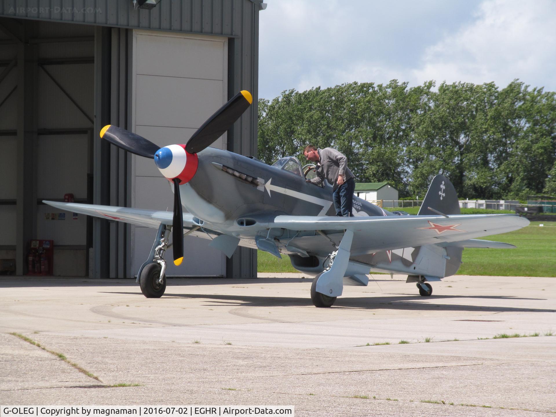 G-OLEG, 1944 Yakovlev Yak-3UA C/N 202, getting ready for airshow no doubt