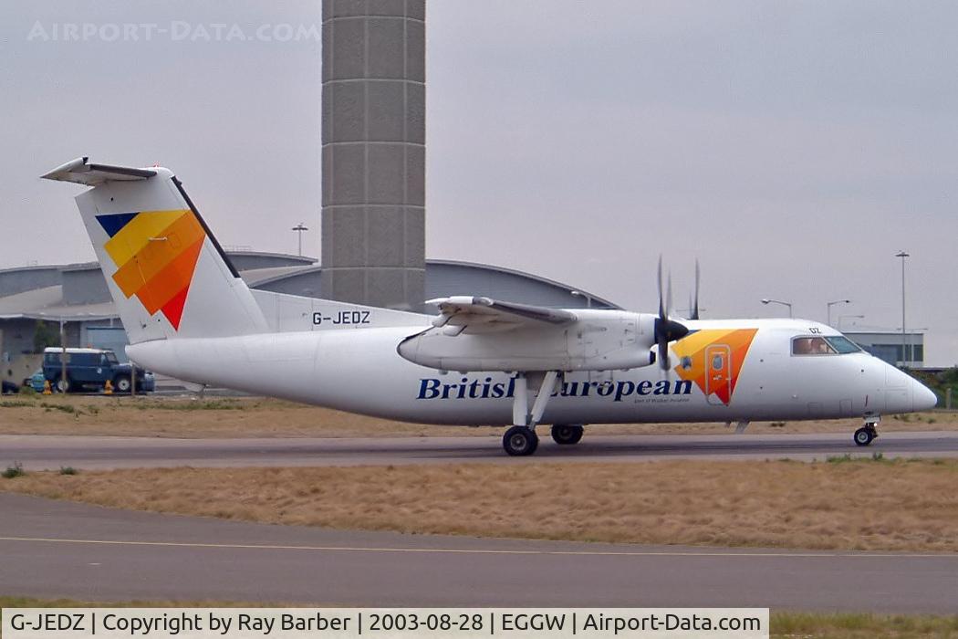 G-JEDZ, 2000 De Havilland Canada DHC-8-201BQ Dash 8 C/N 547, DHC-8Q-201B Dash 8 [547] (British European Airways) Luton~G 28/08/2003